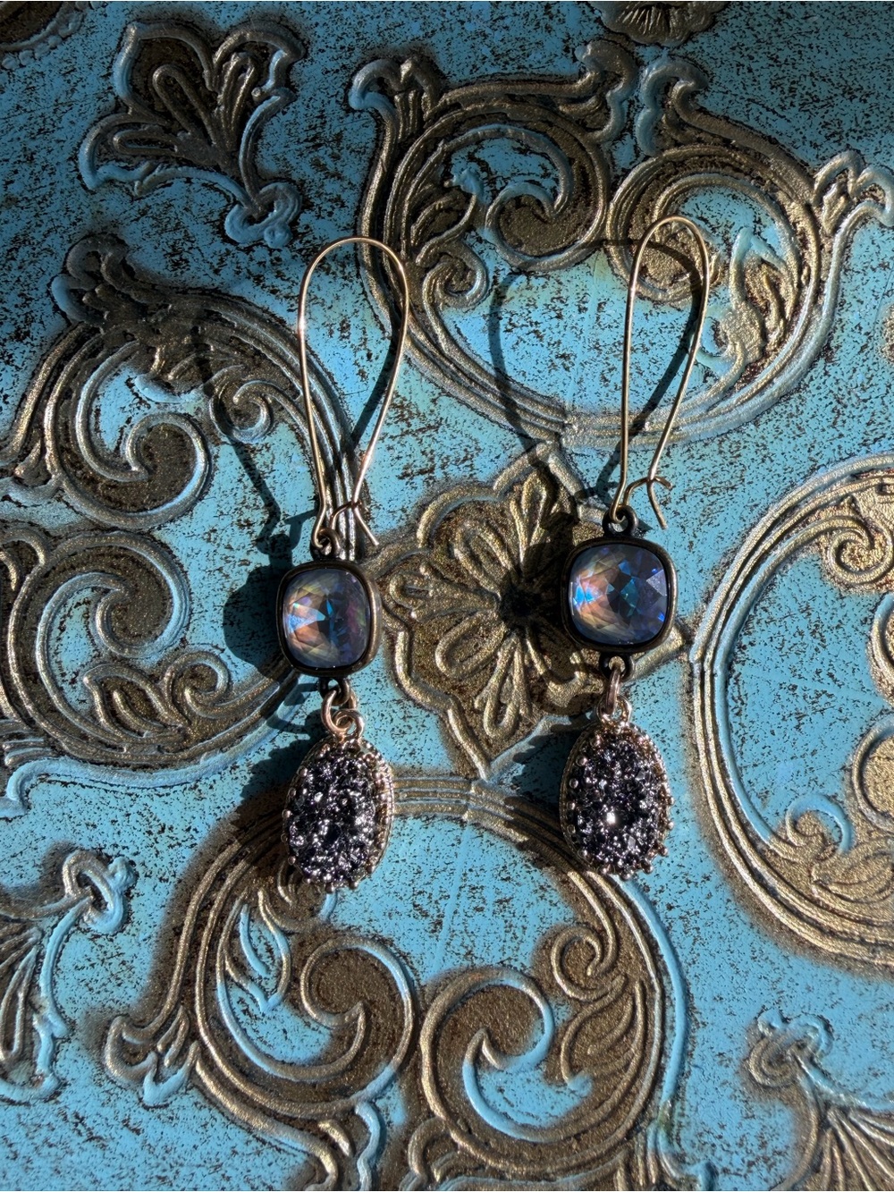 Iridescent Crystal Sparkle Drop Dangle Earrings